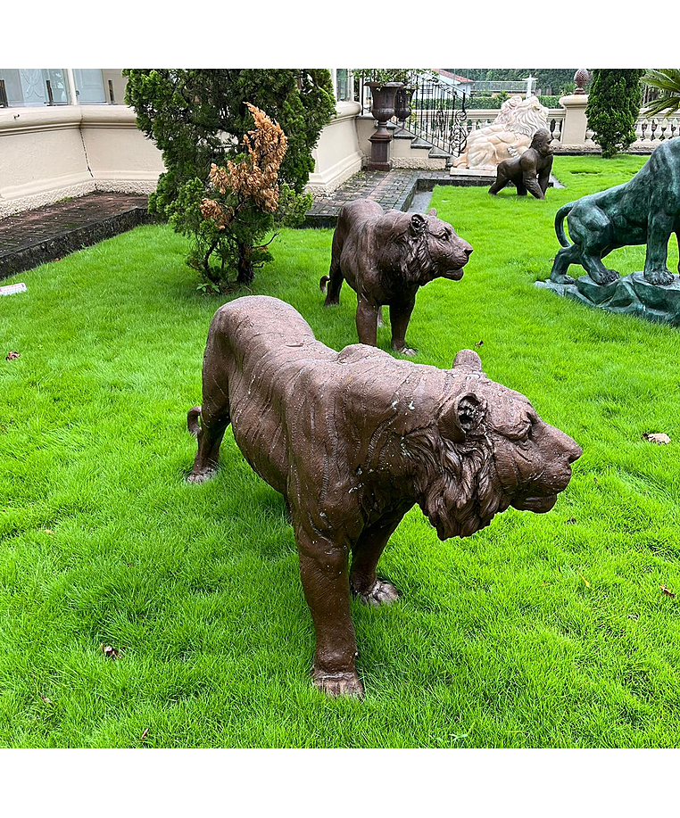 imagem do produto Escultura Tigre em Bronze 190cm - VRBZ349 Impon�ncia e Realismo