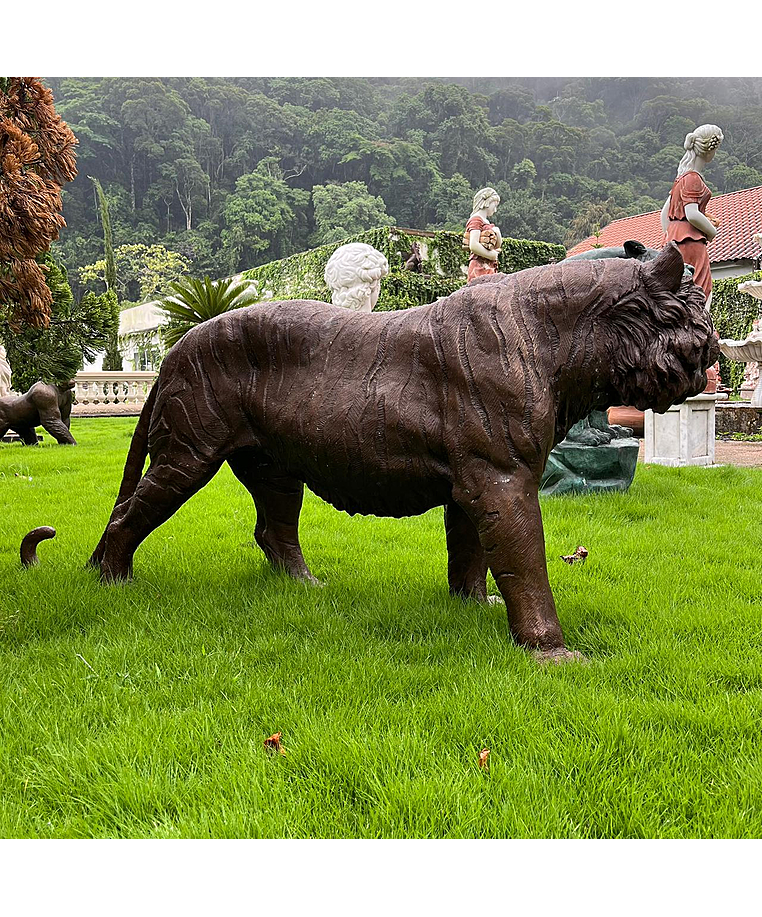 imagem do produto Escultura Tigre em Bronze 190cm - VRBZ349 Impon�ncia e Realismo