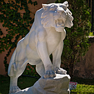imagem do produto Escultura Tigre M�rmore Branco 120cm - EMP503D Eleg�ncia e Poder Cl�ssico