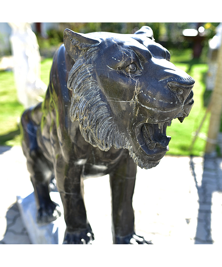 imagem do produto Escultura Tigre M�rmore Negro 120cm  - EMP508E Paisagismo de Luxo