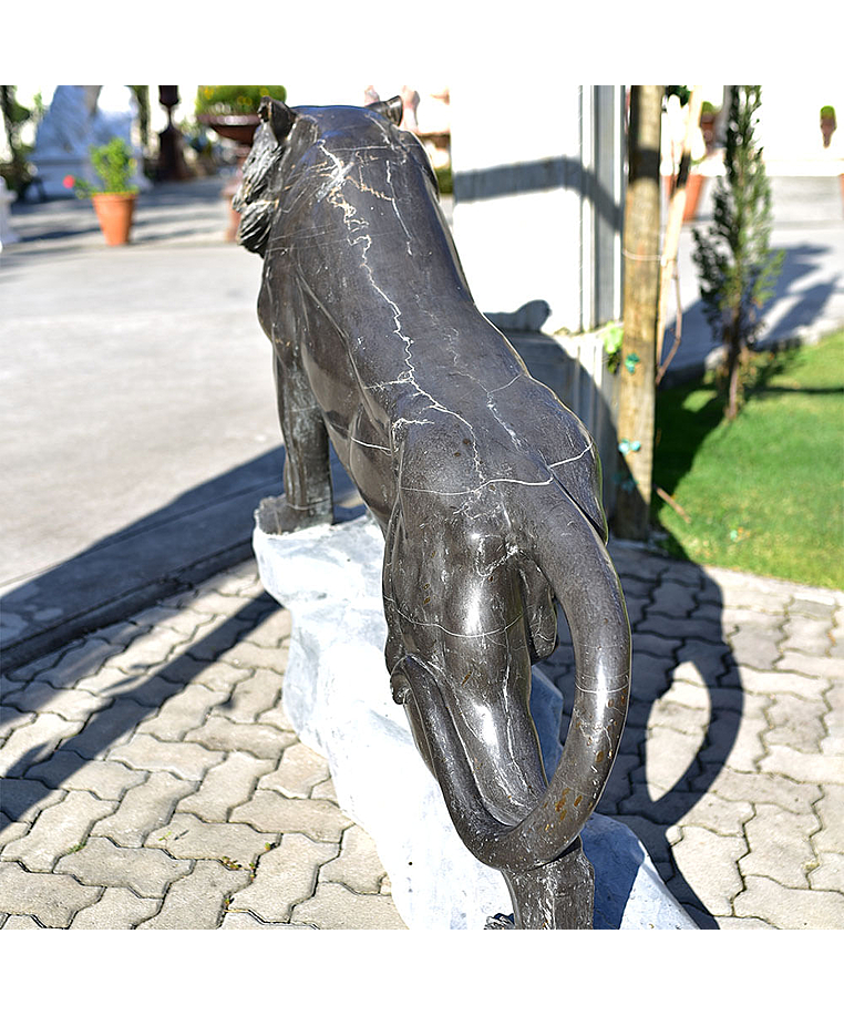 imagem do produto Escultura Tigre M�rmore Negro 120cm  - EMP508E Paisagismo de Luxo