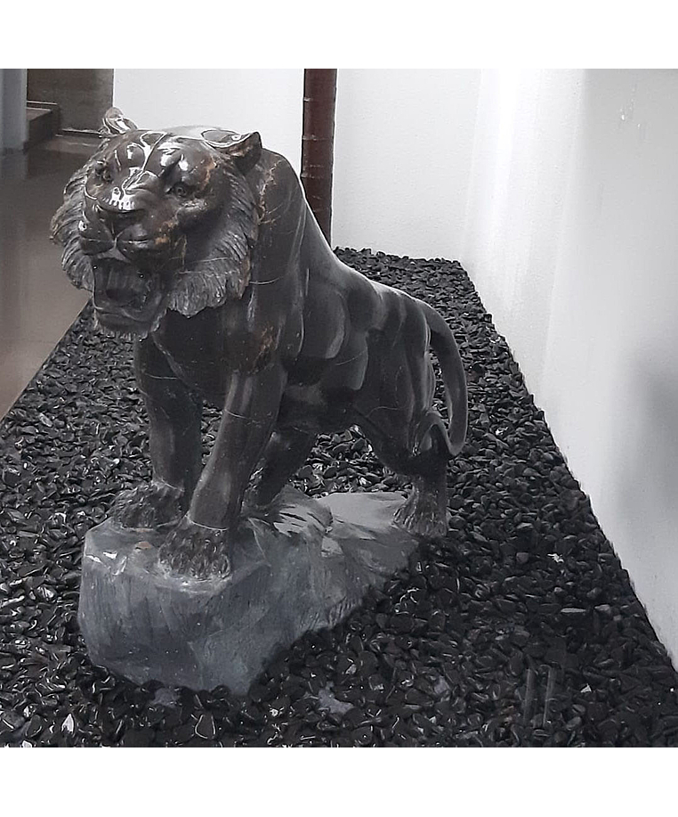 imagem do produto Escultura Tigre M�rmore Negro 120cm  - EMP508E Paisagismo de Luxo