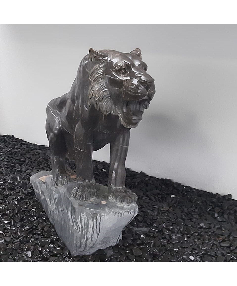 imagem do produto Escultura Tigre M�rmore Negro 120cm  - EMP508E Paisagismo de Luxo