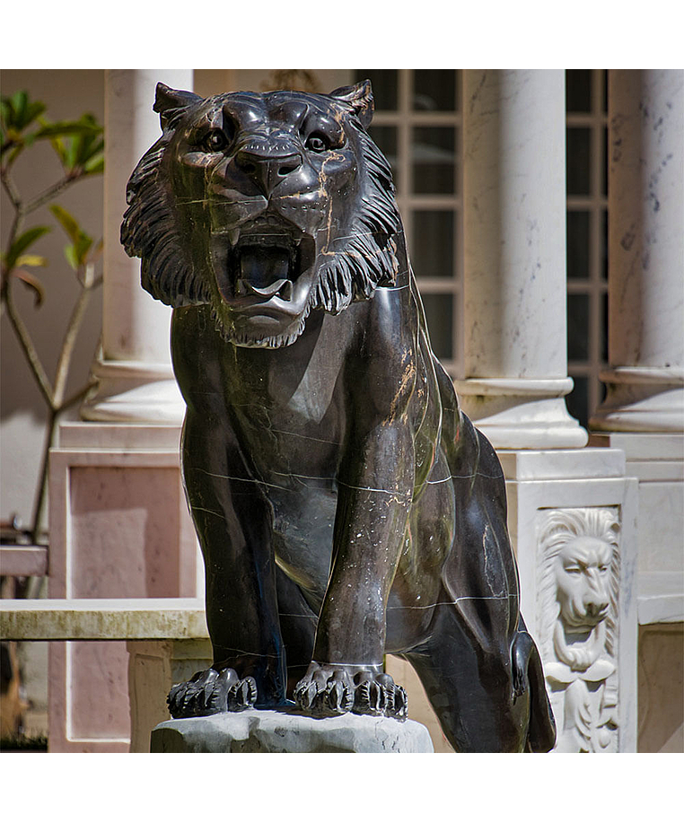 imagem do produto Escultura Tigre M�rmore Negro 120cm  - EMP508E