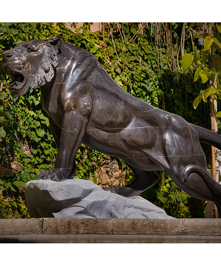 imagem do produto Escultura Tigre M�rmore Negro 120cm  - EMP508E