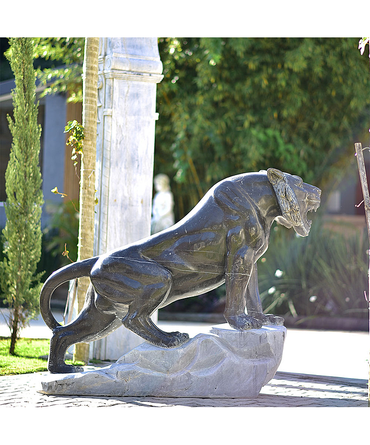 imagem do produto Escultura Tigre M�rmore Negro 120cm  - EMP508E