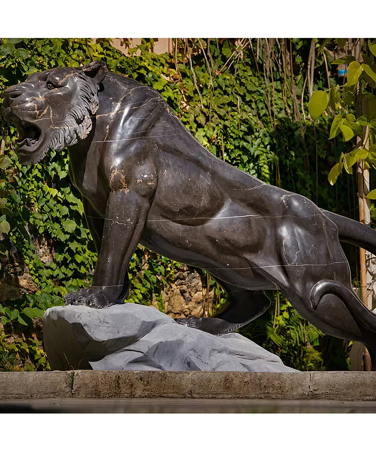 imagem do produto Escultura Tigre M�rmore Negro 120cm  - EMP508E