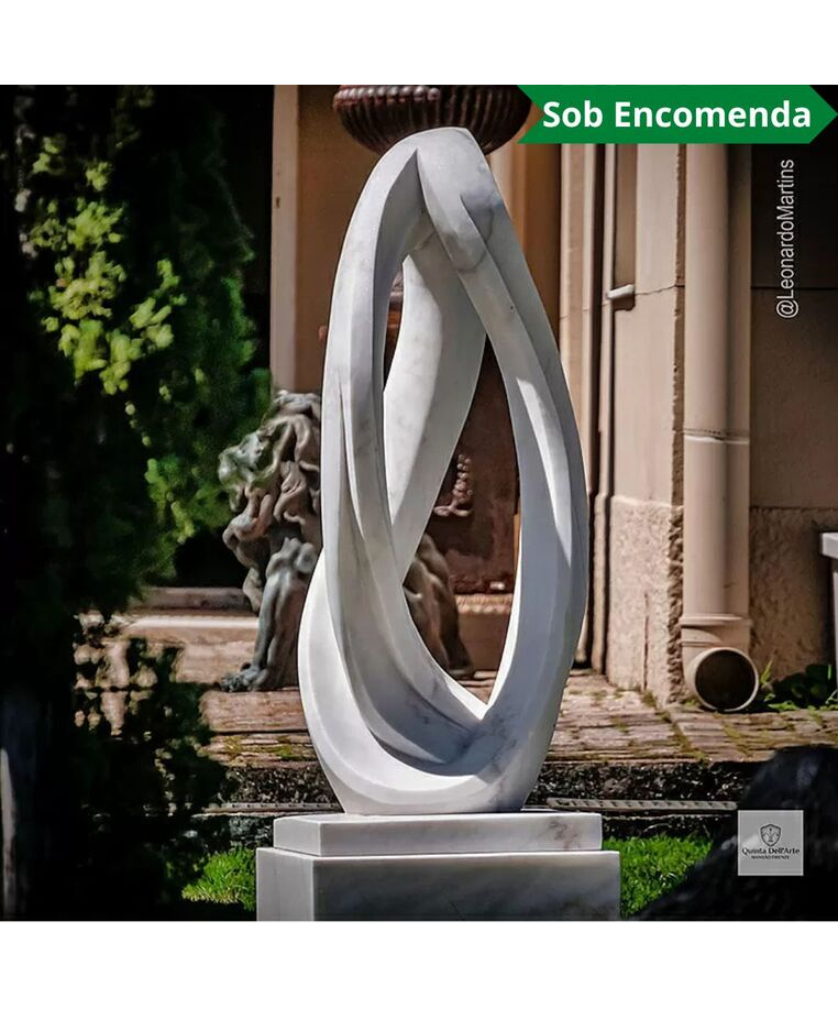 imagem do produto Escultura Tra�o Soberano M�rmore Branco 150cm EMP748 | Arte de Luxo By Quinta DellArte