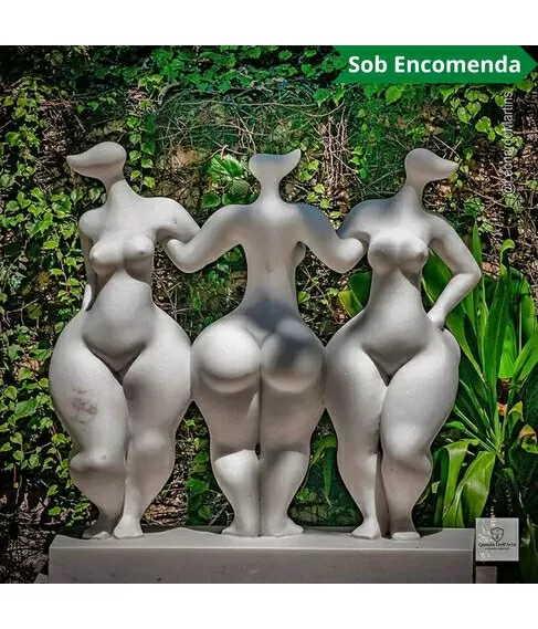 imagem de Escultura Trindade Serena Mármore Branco 100cm - EMP746