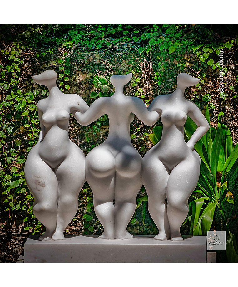 imagem do produto Escultura Trindade Serena M�rmore Branco 100cm - EMP746 Design Moderno para Jardins
