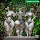 imagem do produto Escultura Trindade Serena M�rmore Branco 100cm - EMP746 Design Moderno para Jardins