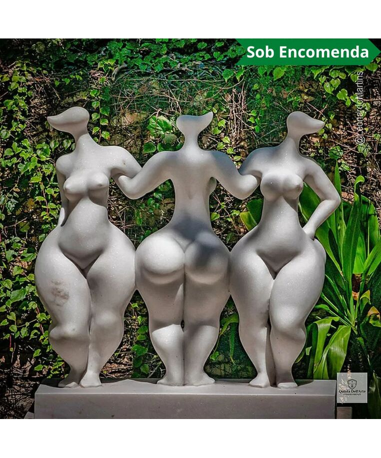 imagem do produto Escultura Trindade Serena M�rmore Branco 100cm - EMP746 Design Moderno para Jardins