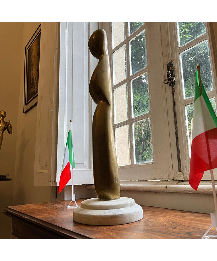 imagem do produto Escultura Vativo em Bronze com Base de M�rmore Branco 75cm EBZ606 Sofistica��o e Arte