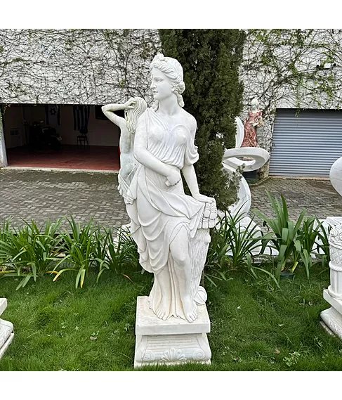 imagem de Escultura Verão Mármore Branco 175cm - EMP753