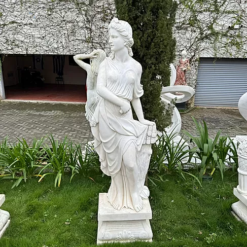 imagem de Escultura Verão Mármore Branco 175cm - EMP753 Jardins de Destaque