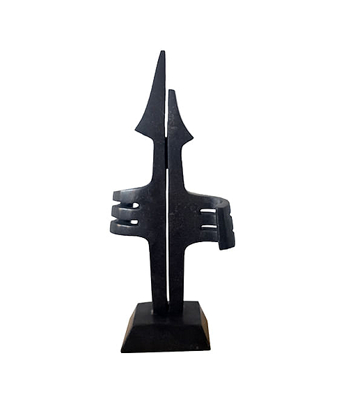 imagem de Esculturas Abstrata de Mrmore Preto 30cm - EMP250