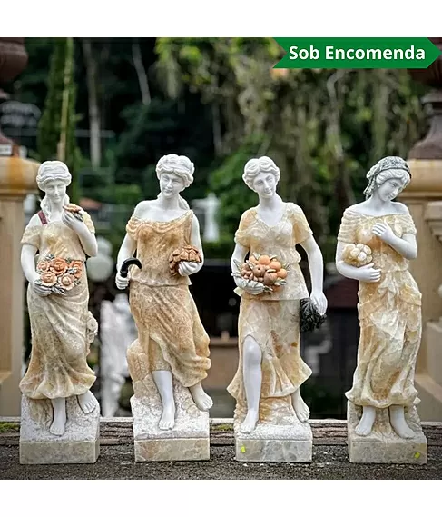 imagem de Estações do Ano em Mármore Off White 103cm - EMP620 Destaque no Paisagismo