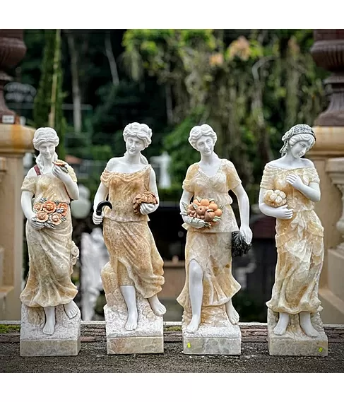 imagem de Estações do Ano em Mármore Off White 103cm - EMP620 Destaque no Paisagismo