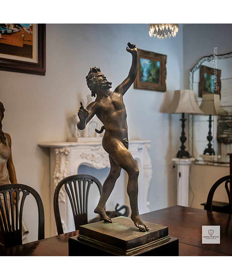 imagem do produto Fauno de Pompeia em Bronze 90cm EBZ689 Arte Cl�ssica e Sofistica��o