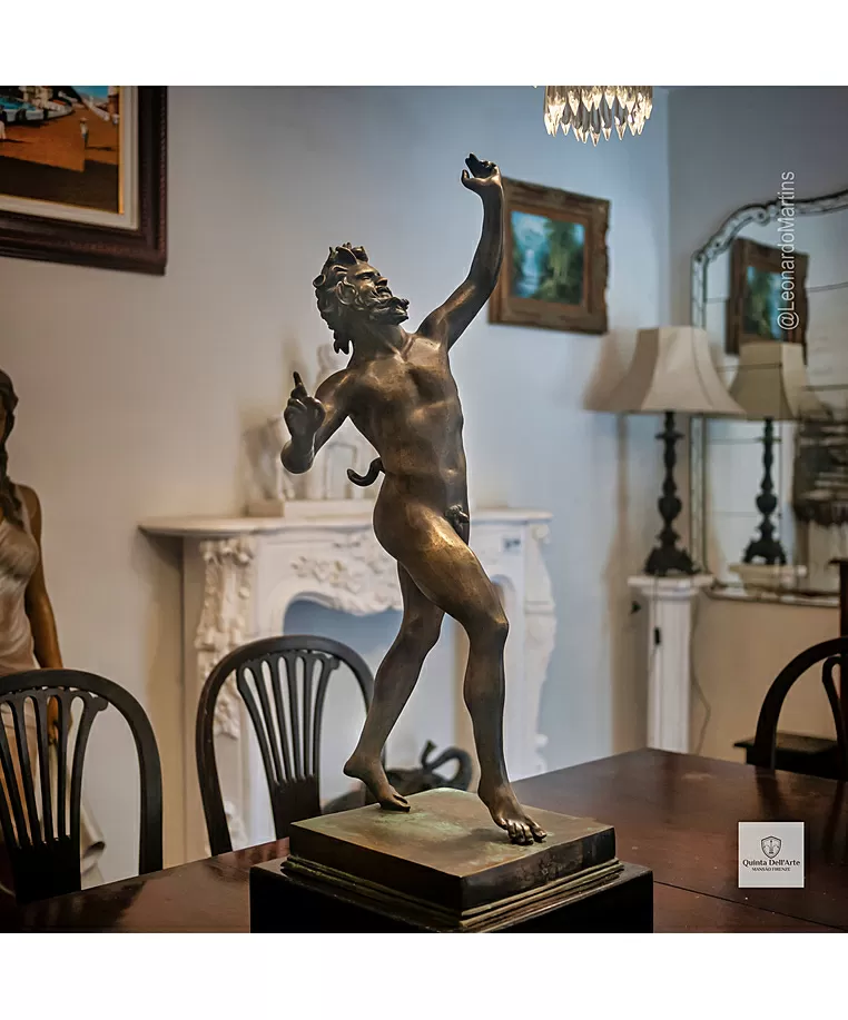 imagem do produto Fauno de Pompeia em Bronze 90cm EBZ689 Arte Cl�ssica e Sofistica��o
