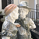 imagem do produto Fonte Casal Apaixonado em Marmore 135cm - FMP152 Escultura Romantica para Jardins de Luxo