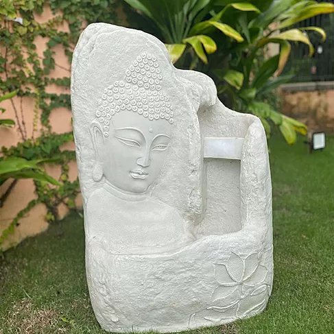 imagem de Fonte Cascata Buda 100cm - FML158 Chafariz Zen para Jardins e Ambientes Sofisticados