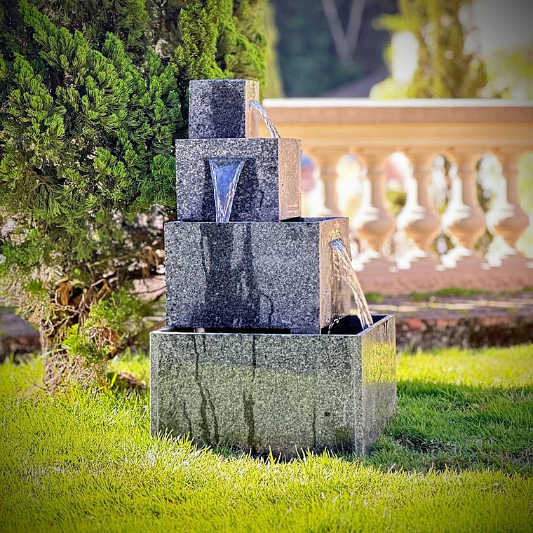 imagem do produto Fonte Cascata Moderna em M�rmore 90cm - FMP357 Eleg�ncia em Granito para Jardins