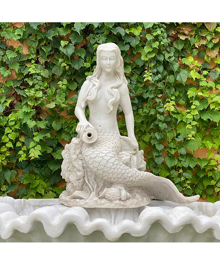 imagem do produto Fonte de �gua Concha com Sereia 140cm - FML023 Destaque Paisag�stico