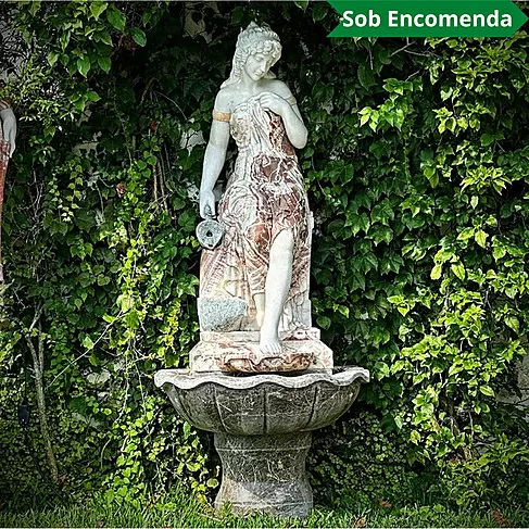 imagem de Fonte de Água Ninfa Belga em marmore  180cm - FMP181 Elegância e Sofisticação