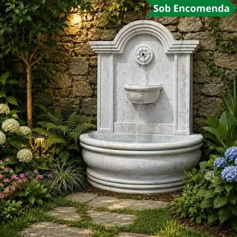 imagem de Fonte de Parede Altomonte em Mármore 130cm - FMP249 Design Clássico para Jardins