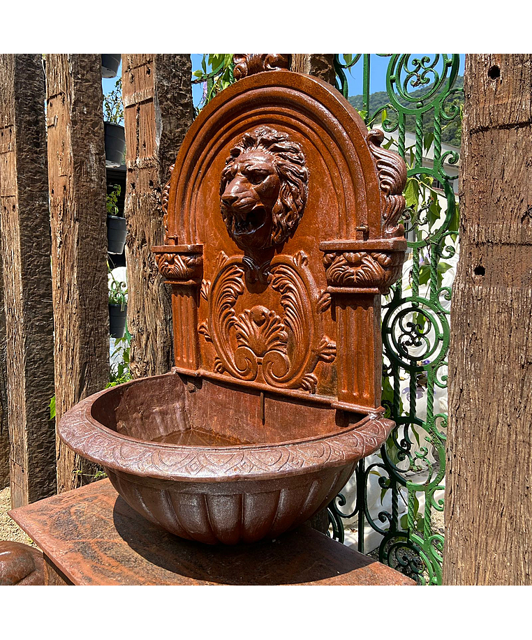 imagem do produto Fonte de Parede Cara de Le�o em Ferro Fundido 120cm - FF160 Pe�a Decorativa para Jardins