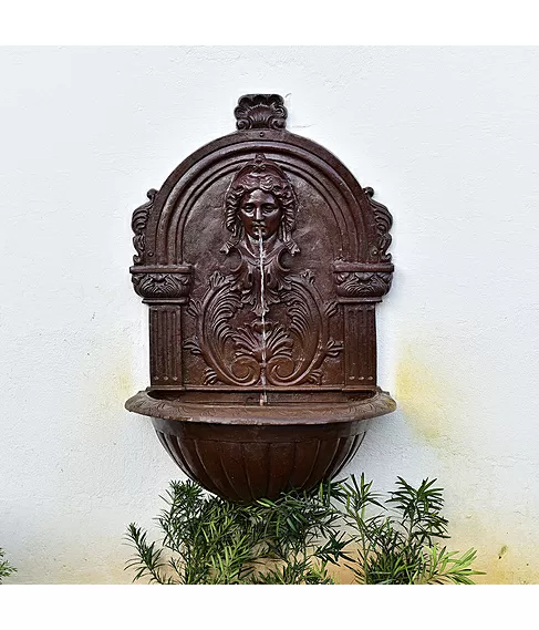 imagem de Fonte de Parede Face de Princesa em Ferro Fundido 120cm - FF160B Design Clássico