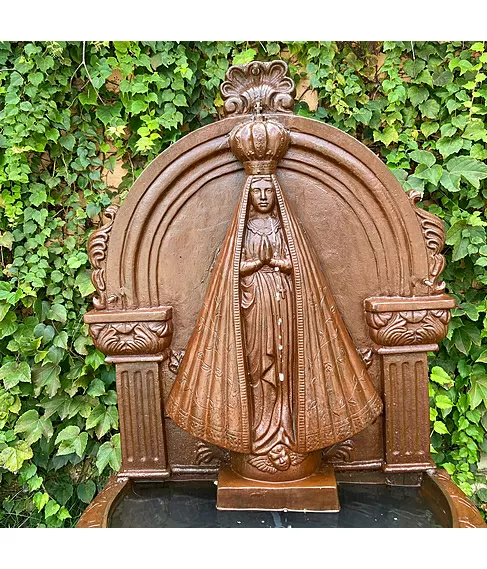 imagem de Fonte de Parede N.S de Aparecida em Ferro Fundido 120cm - FF202 Arte Rústica