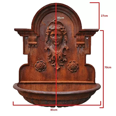 imagem de Fonte de Parede Princesa em Ferro Fundido 95cm - FF015 Destaque no Paisagismo