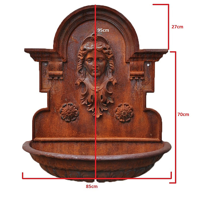 imagem do produto Fonte de Parede Princesa em Ferro Fundido 95cm - FF015 Destaque no Paisagismo