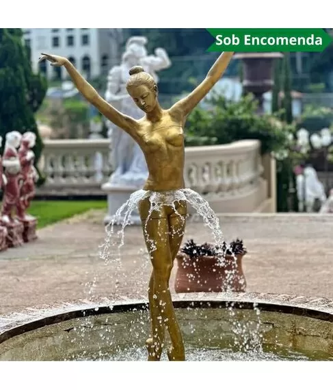 imagem de Fonte em Bronze Bailarina 210cm - FBZ214 | Destaque Escultural para Paisagismo