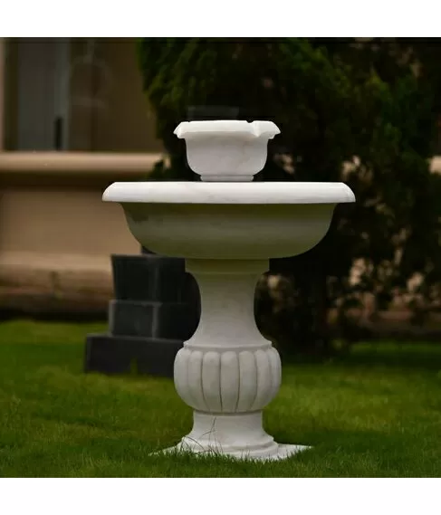 imagem de Fonte Essencia em Mármore 100cm - FMP407  Sofisticação Compacta para Jardins