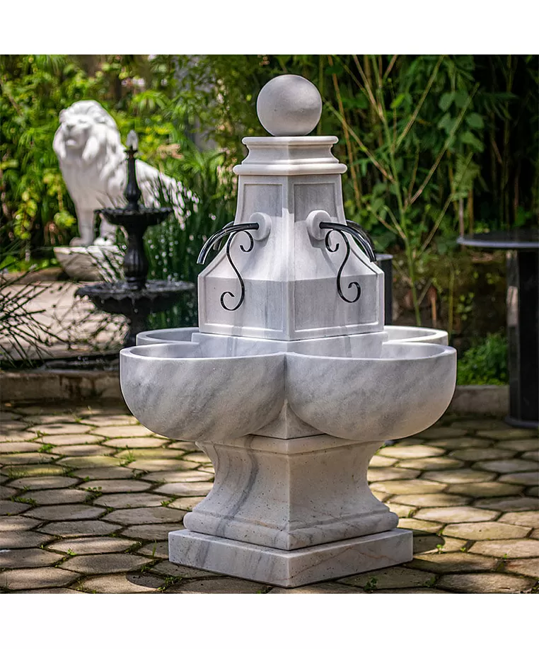 imagem de Fonte Estilo Francês em Mármore 153cm - FMP205 Elegância Clássica para Jardins