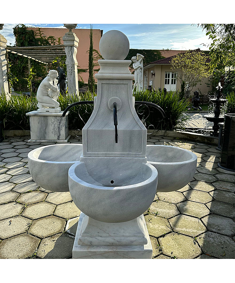 imagem do produto Fonte Estilo Franc�s em M�rmore 153cm - FMP205 Eleg�ncia Cl�ssica para Jardins