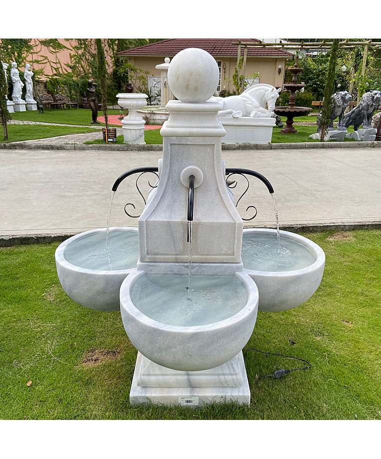 imagem do produto Fonte Estilo Franc�s em M�rmore 153cm - FMP205 Eleg�ncia Cl�ssica para Jardins