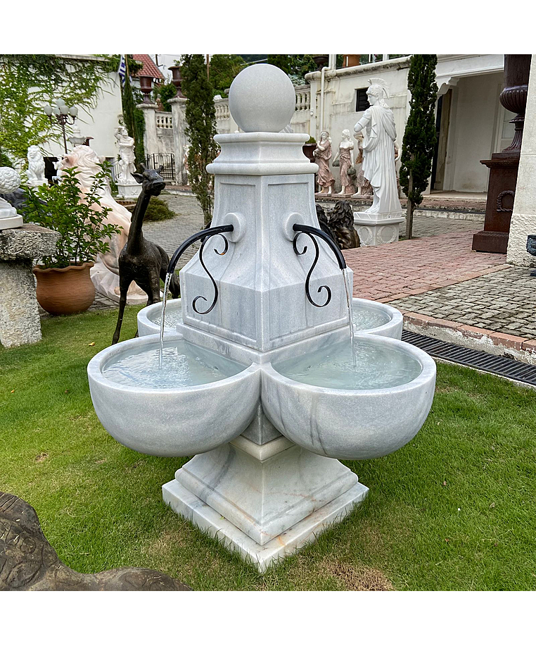 imagem do produto Fonte Estilo Franc�s em M�rmore 153cm - FMP205 Eleg�ncia Cl�ssica para Jardins