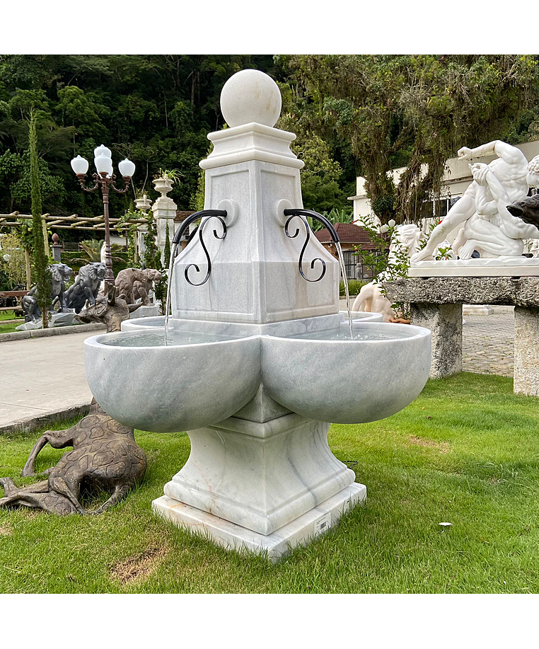 imagem do produto Fonte Estilo Franc�s em M�rmore 153cm - FMP205 Eleg�ncia Cl�ssica para Jardins