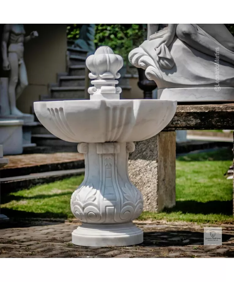 imagem de Fonte Lazio Mármore Branco 120cm - FMP398 | Elegância para Jardins