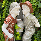 imagem do produto Fonte Menina e Menino em M�rmore 130cm - FMP147 Jardins Elegantes