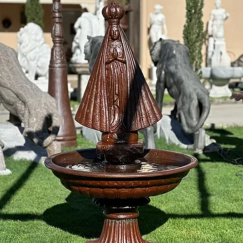 imagem de Fonte N.S Aparecida em Ferro Fundido 150cm - FF232 Arte Sacra para Jardins Sofisticados