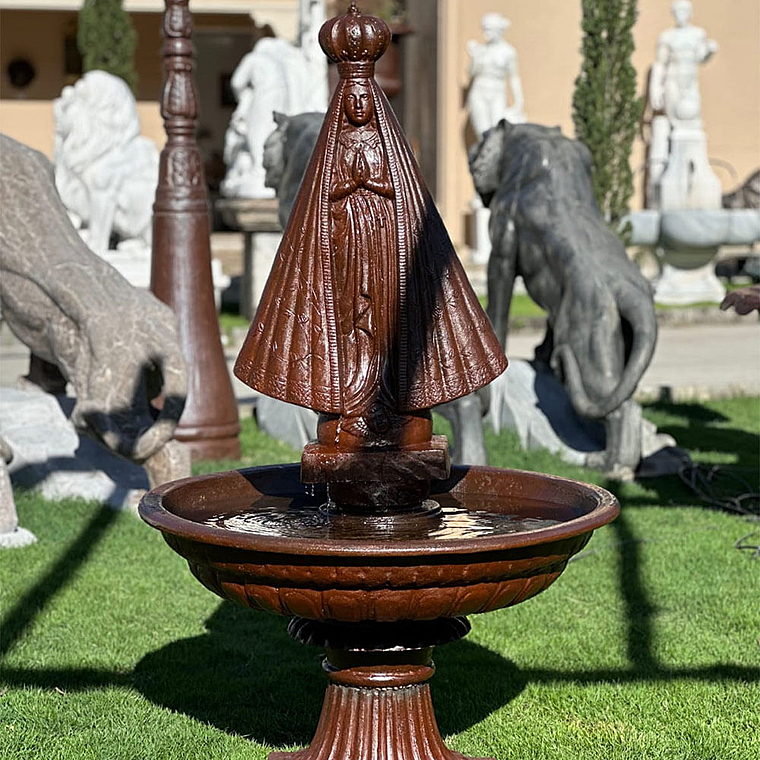 imagem do produto Fonte N.S Aparecida em Ferro Fundido 150cm - FF232 Arte Sacra para Jardins Sofisticados