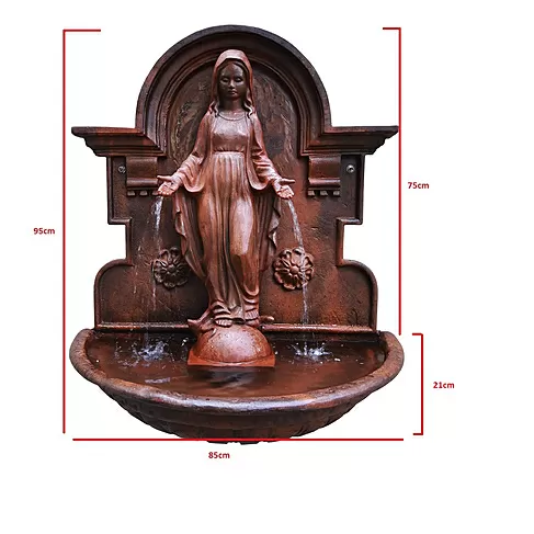 imagem de Fonte N.S  das Graças em Ferro Fundido 95cm - FF127 Arte Sacra para Jardins Sofisticados