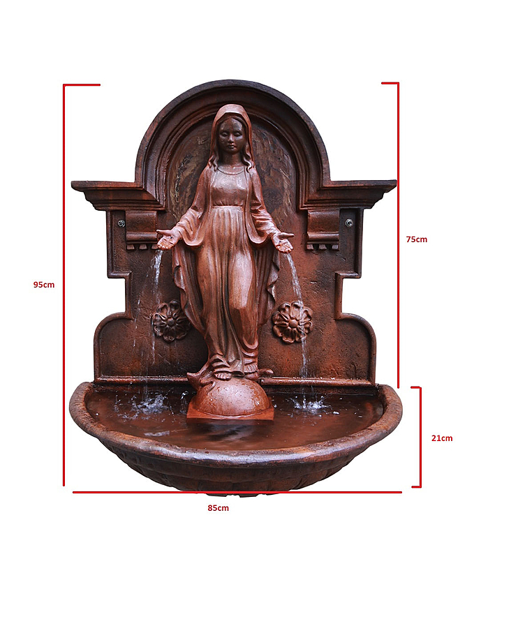 imagem do produto Fonte N.S  das Gra�as em Ferro Fundido 95cm - FF127 Arte Sacra para Jardins Sofisticados