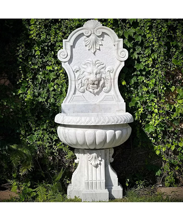 imagem de Fonte Nice em Mármore Branco 180cm - FMP372 Sofisticação Escultural para Jardins e Lagos