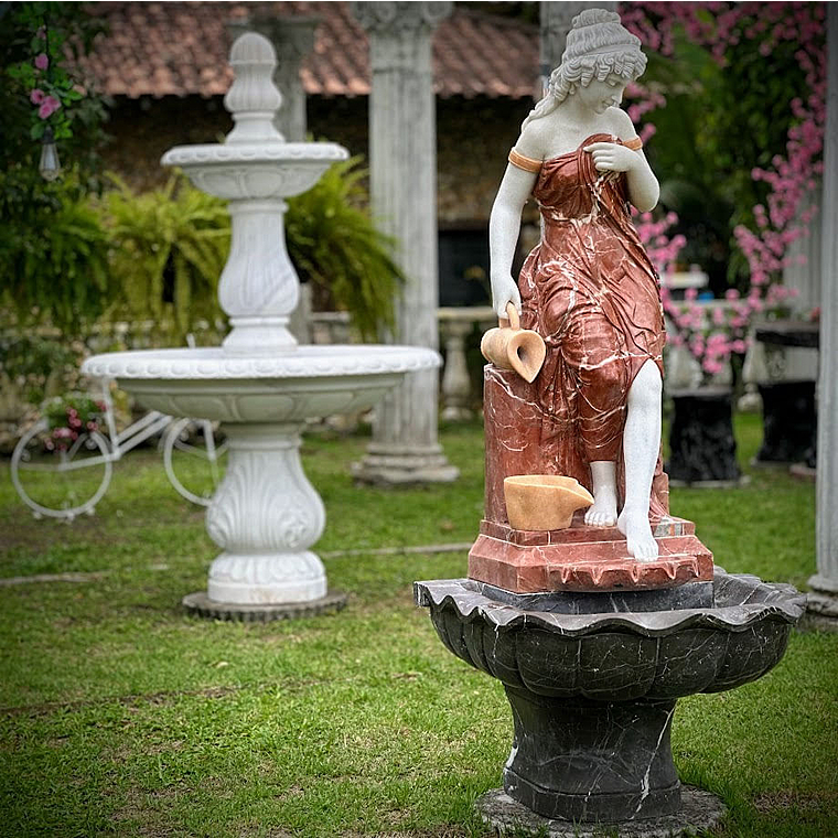 imagem do produto Fonte Ninfa Color em M�rmore 190cm - FMP191 Eleg�ncia e Cores Sofisticadas para Jardins
